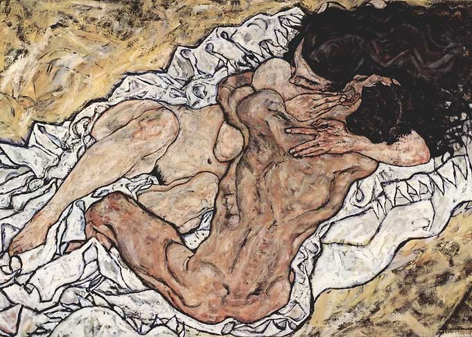Pair embracing