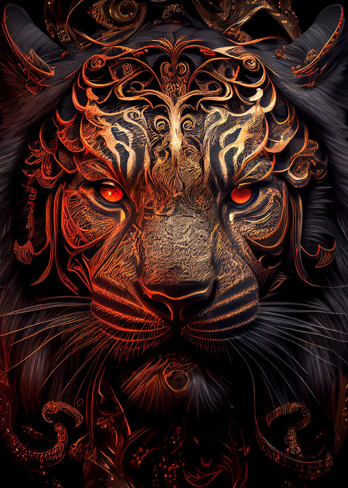 golden tiger face