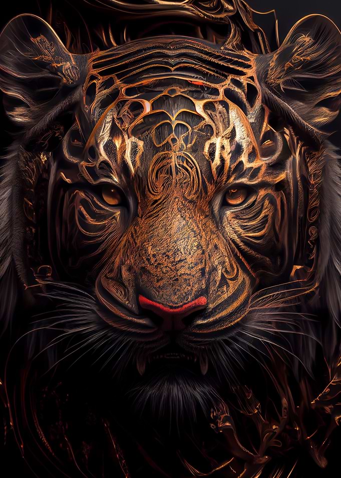 golden tiger head