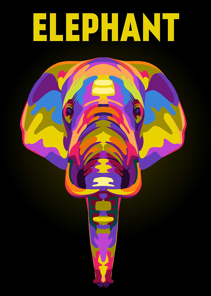 Elephant head popart