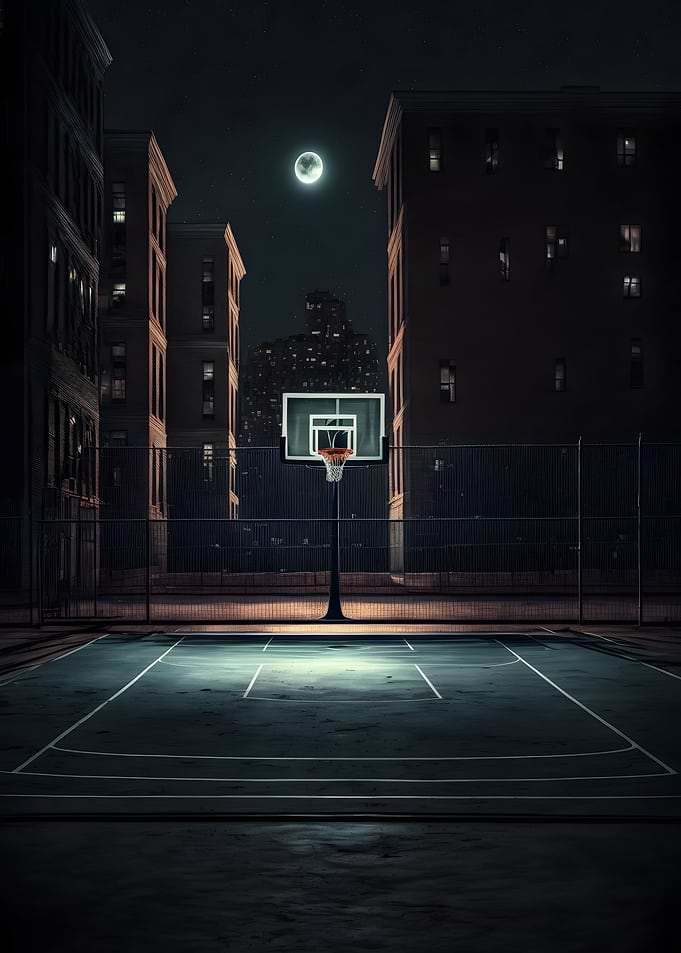 Basketball Court at Night