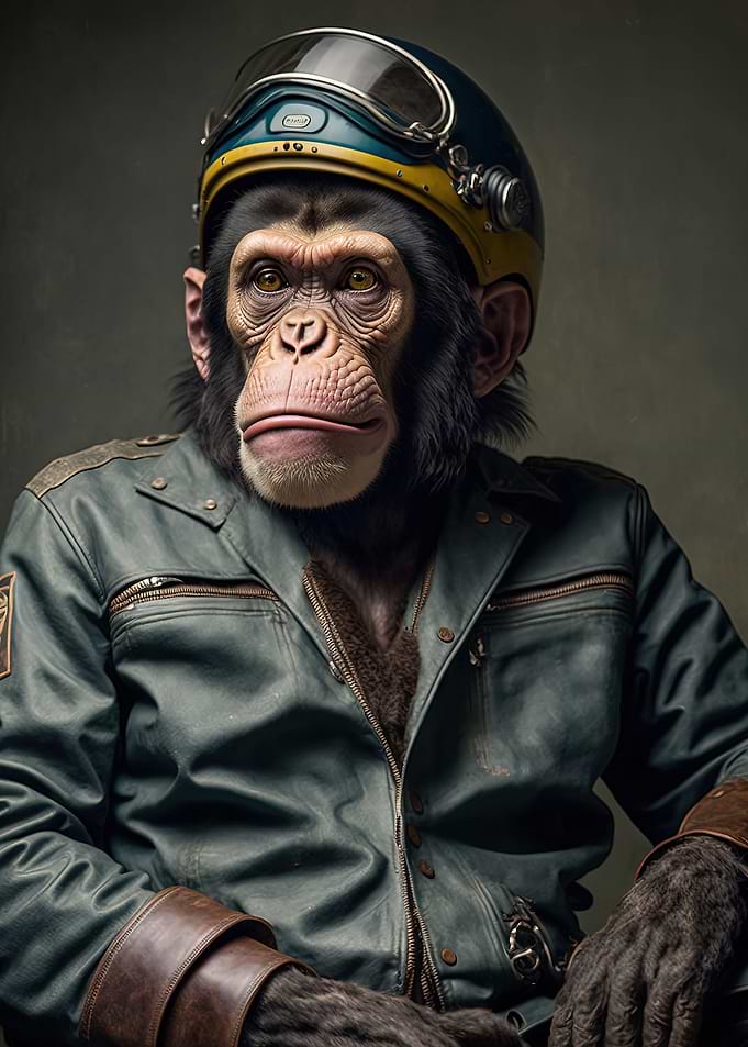 Biker Chimpanzee