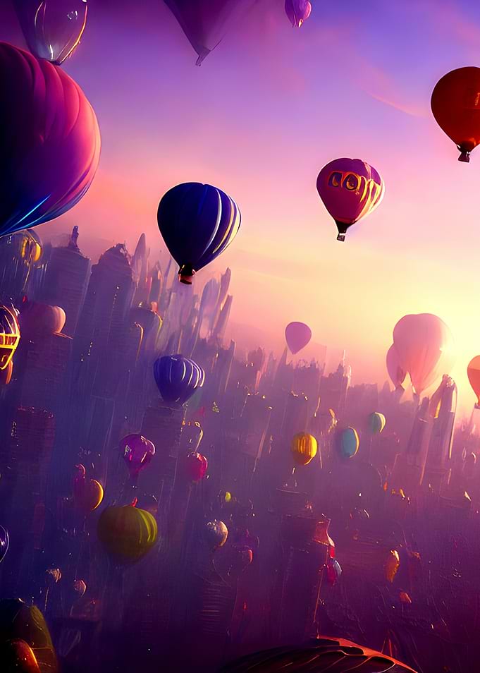 Hot Air Balloon Sunset