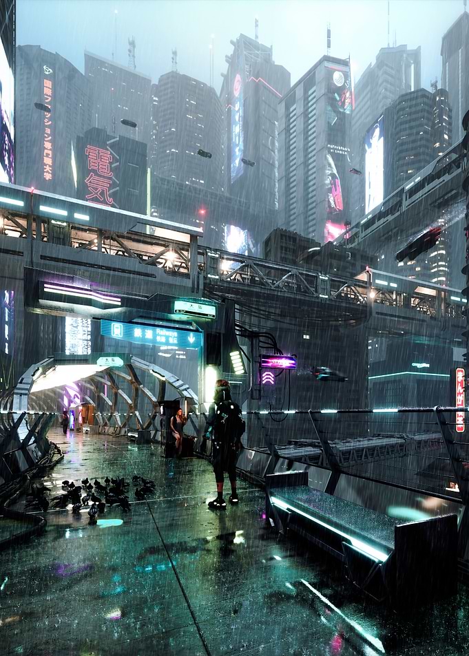 Cyberpunk Rainy City