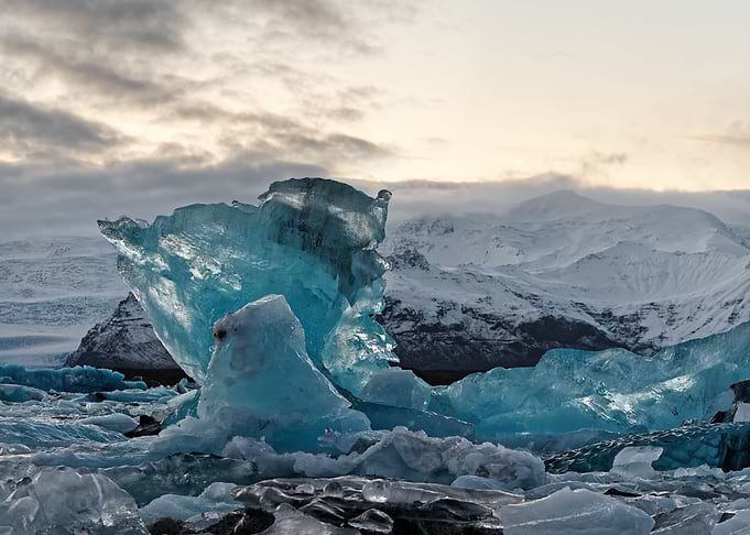 Evening light with ice