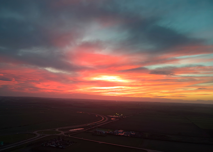 Red Sky over rural england