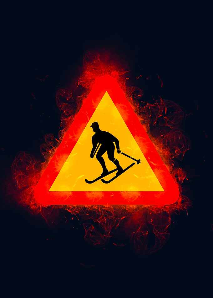 Skiier Sign smoke