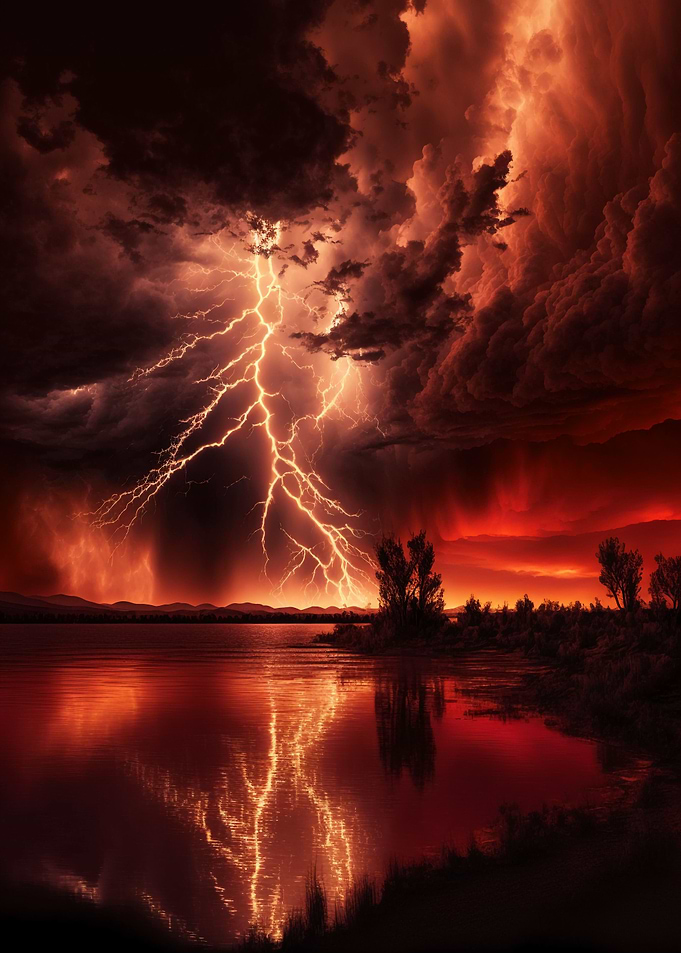 Red apocalyptic storm