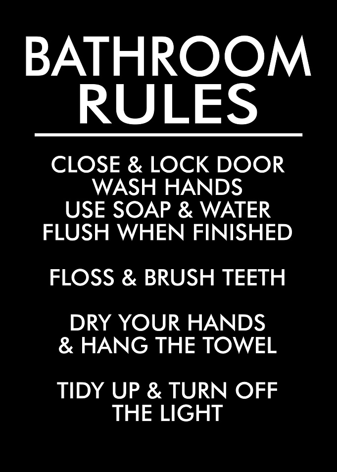 BATHROOM RULES BLACK
