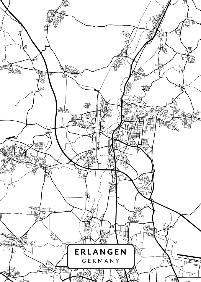 Erlangen Map City White