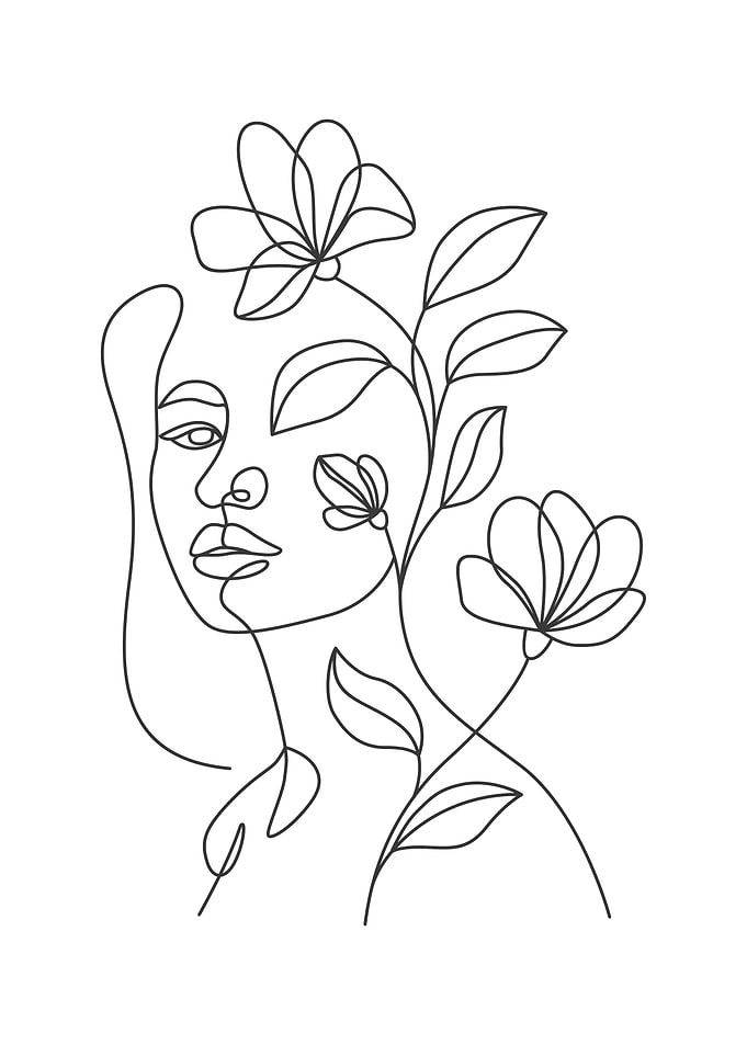 Woman with flower magic