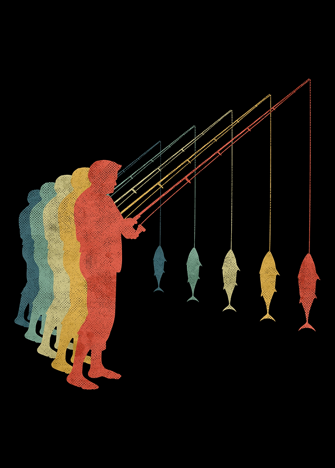Fisher Fishing Fish Retro