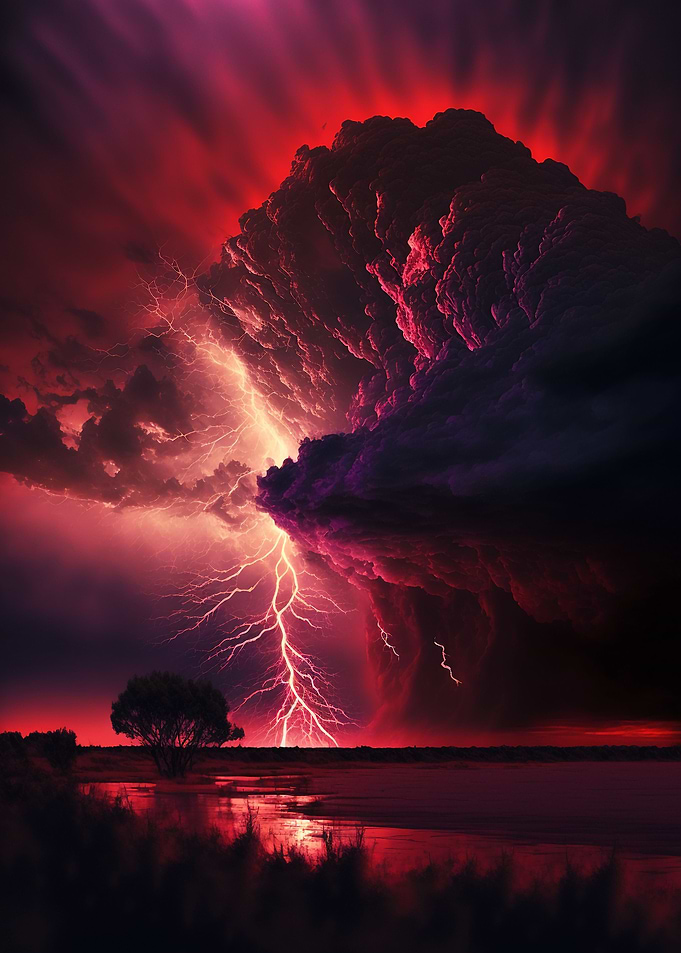 Red apocalyptic storm