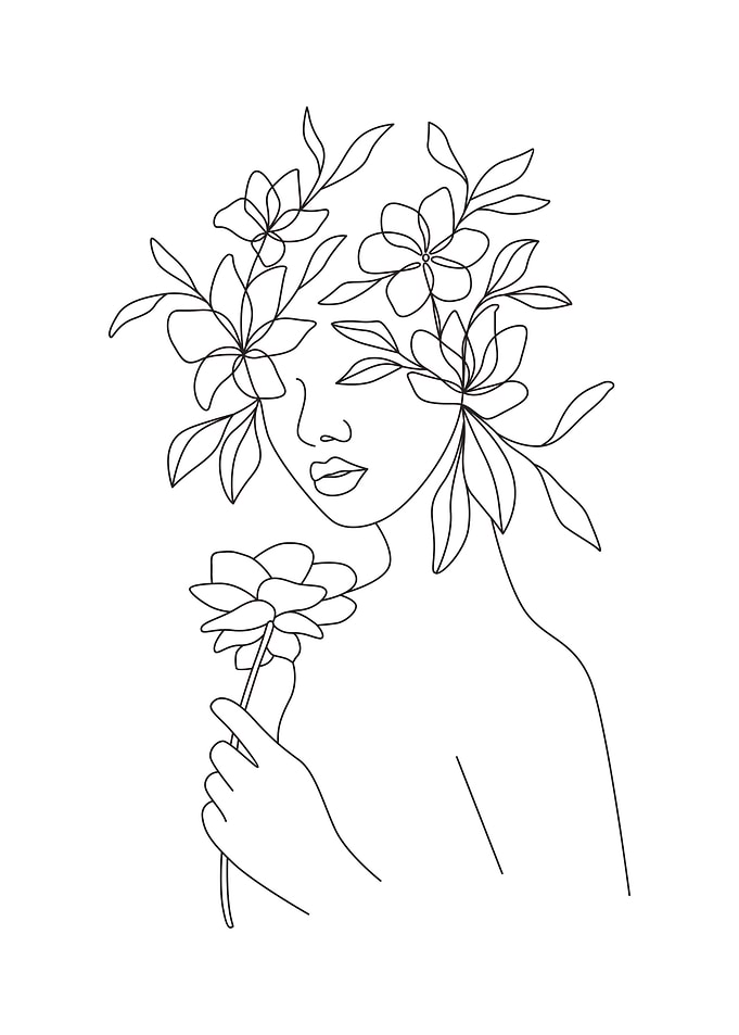 Woman with floral crown