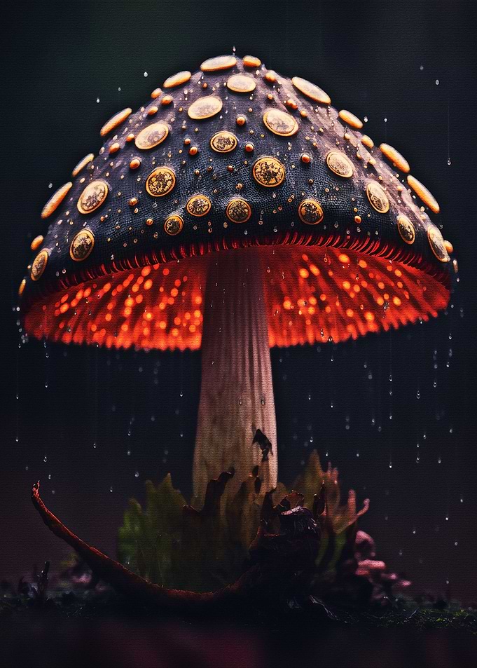 Mushrooms In the Rain
