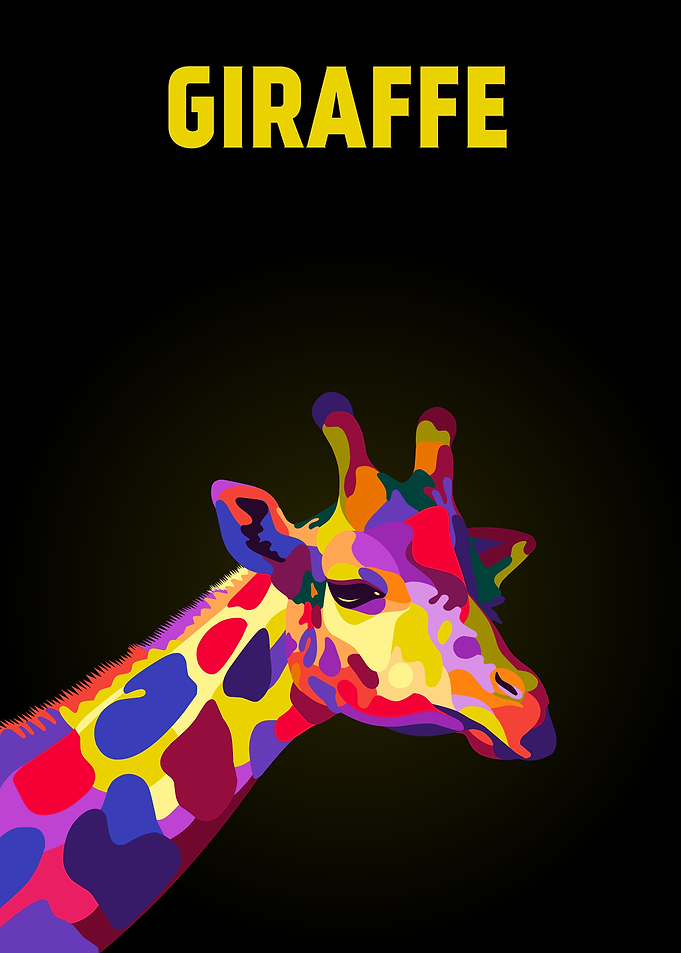 Giraffe popart colour
