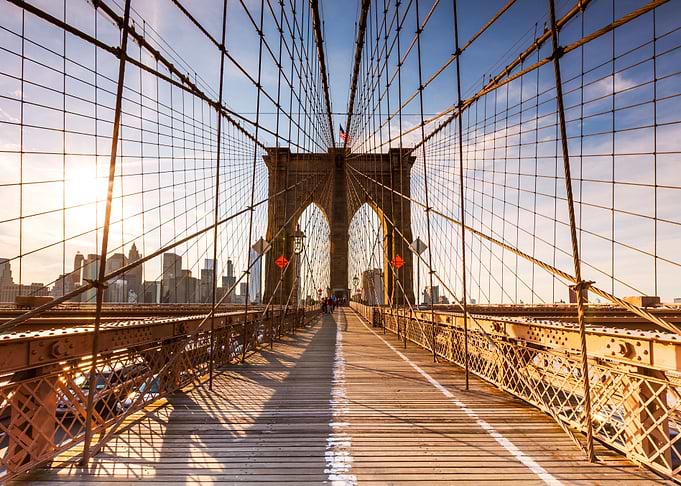Brooklyn bridge at sunset