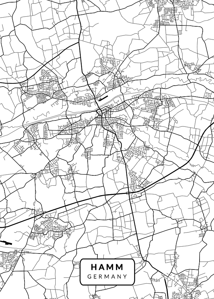 Hamm City White Map