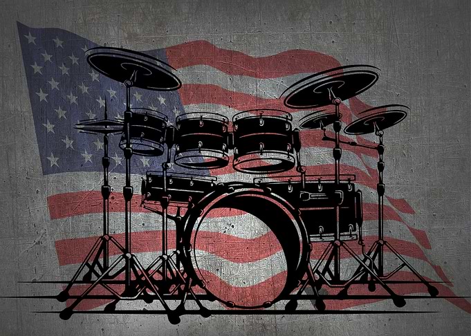 DRUMS USA FLAG