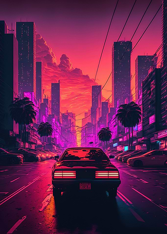 Futuristic Synthwave Car