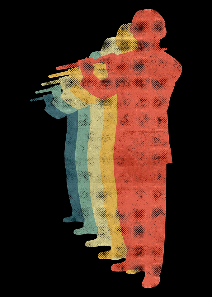 Flute Playing Man Retro
