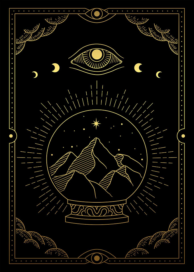 Tarot mountain in crystal