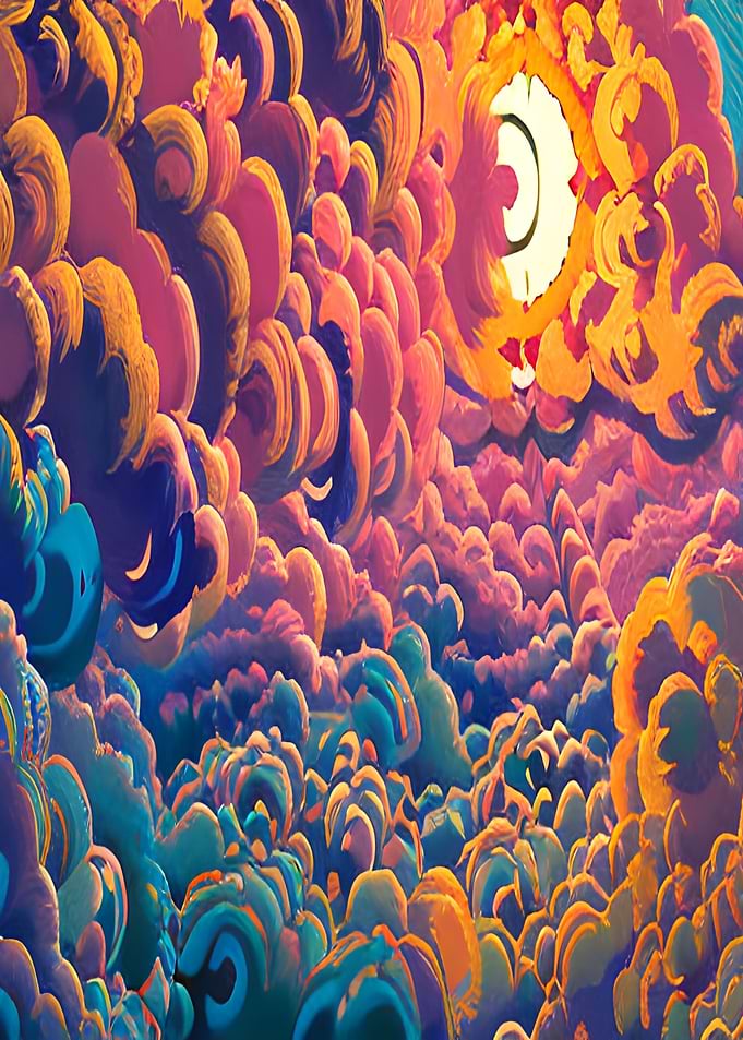 Colorful lovable clouds