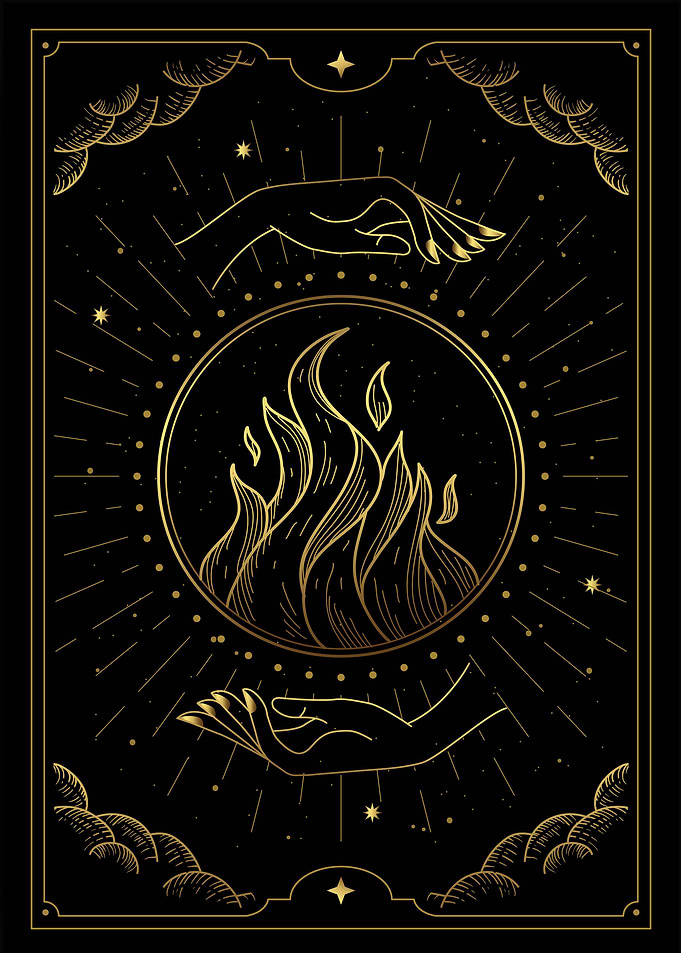 Tarot Fire Hands