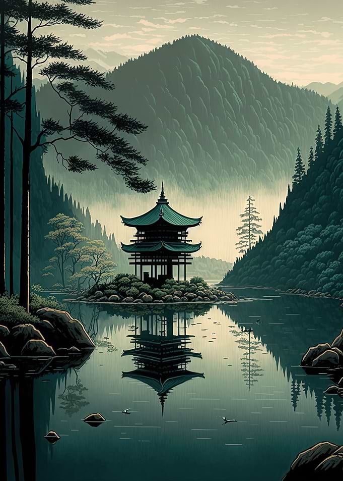Japanese Lake House