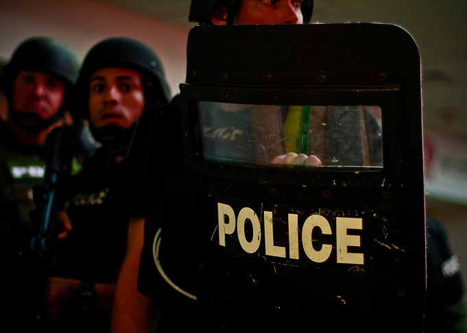 Riot Police in Action