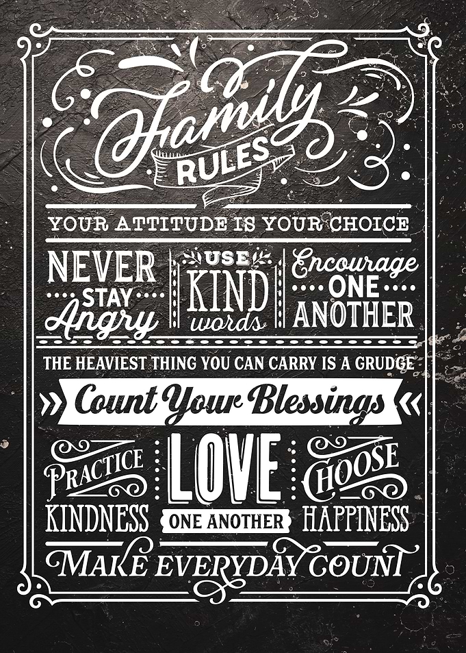 Familiy Rules Lettering