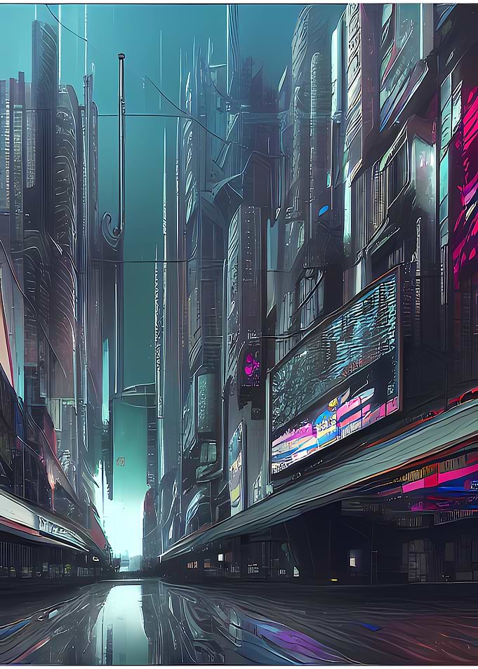 Dystopian City at Night