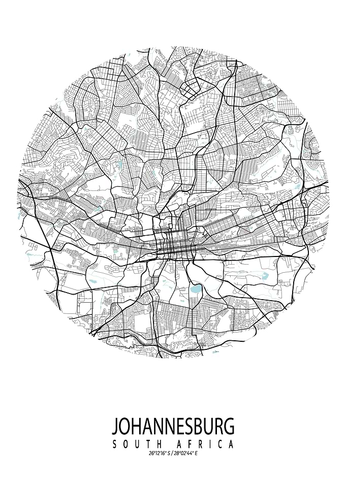 Johannesburg Map Circle