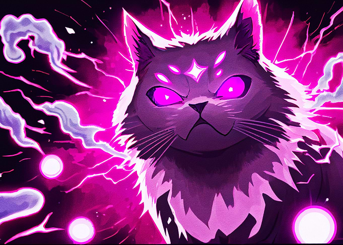 Pink cat god