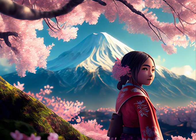 Asian Girl Landscapes
