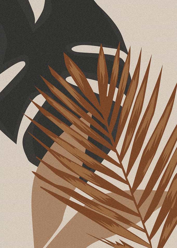 Monstera leaf minimal art