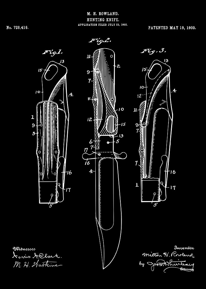 Hunting knife patent