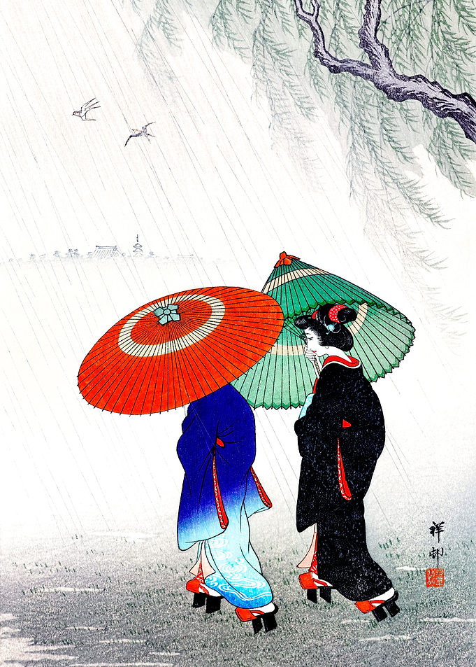 Two Women In The Rain