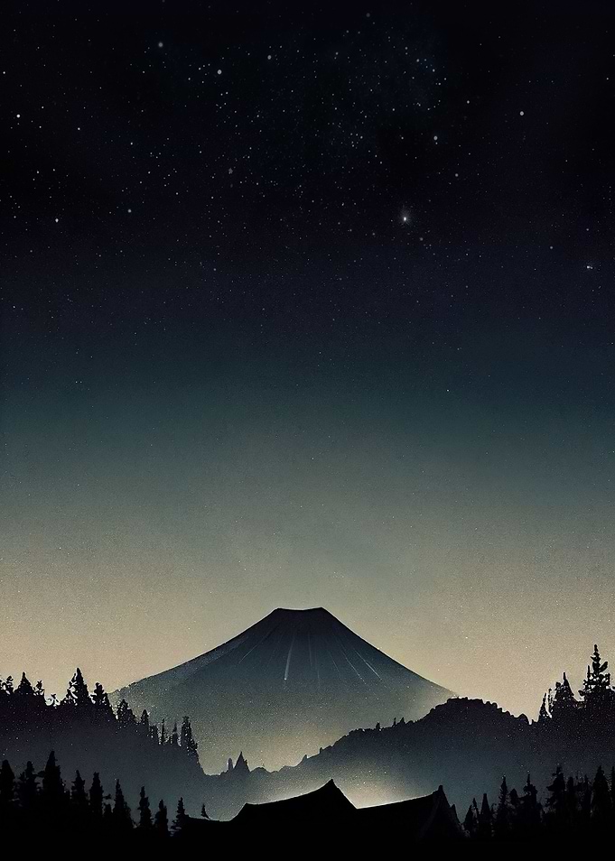 Japan night landscape