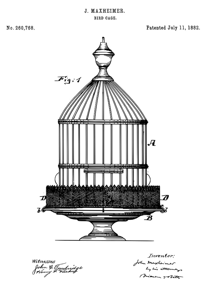 Birdcage patent 1882
