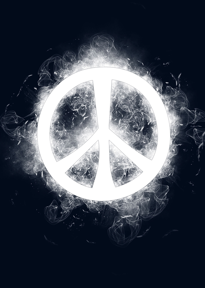 peace sign smoke