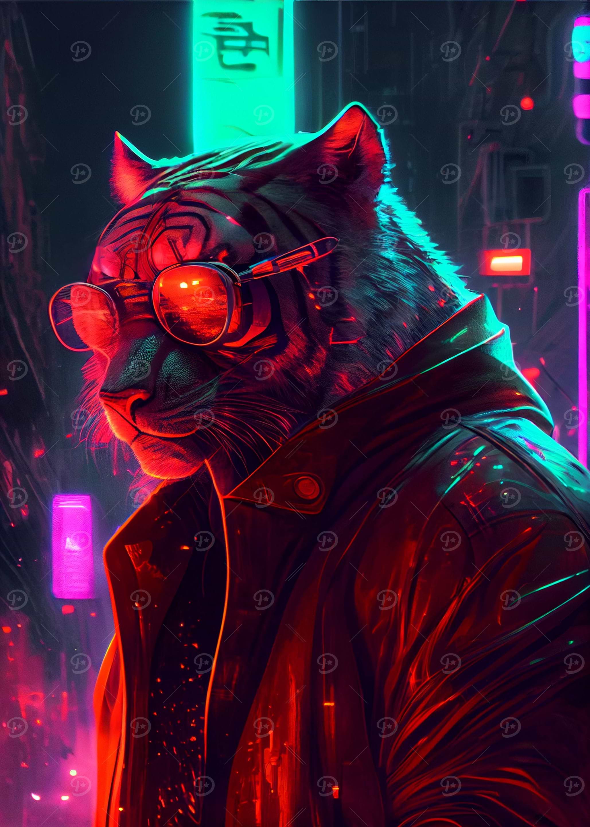 Cyberpunk Tiger