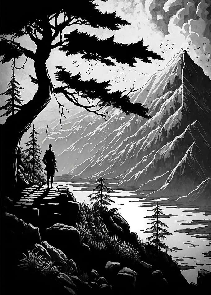 Mountain In A Forest
