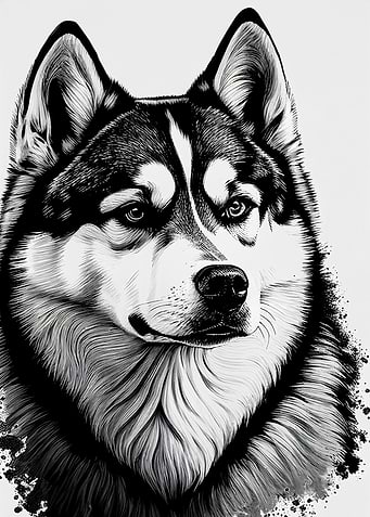 Siberian Husky Drawing Dog