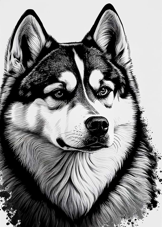 Siberian Husky Drawing Dog