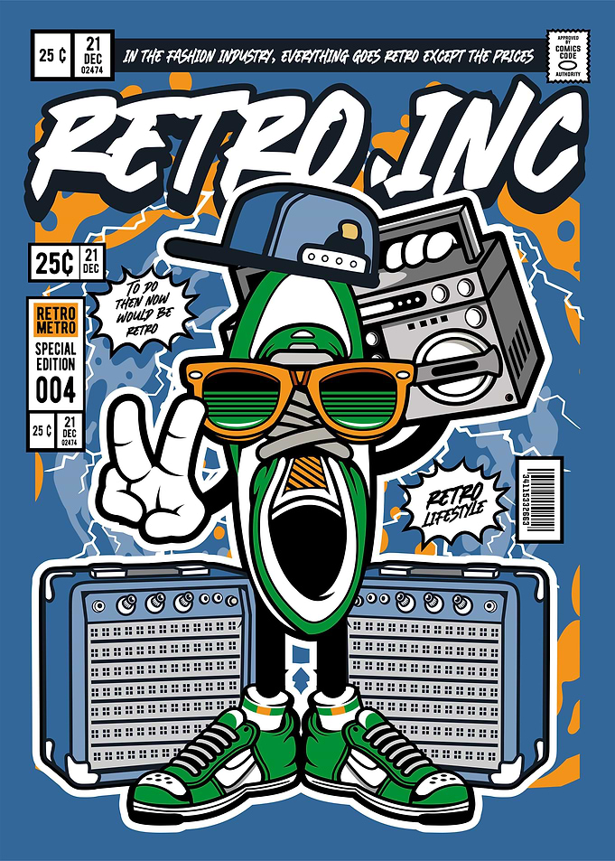 shoe style boombox comic