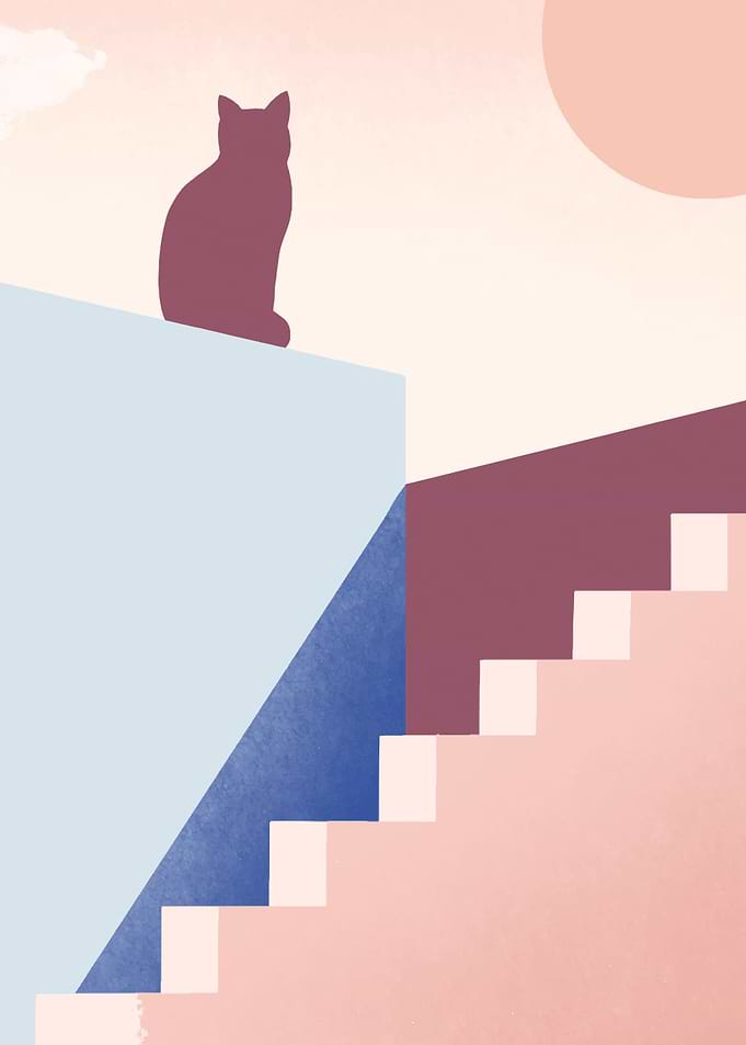 Cat Abstract Art Minimal