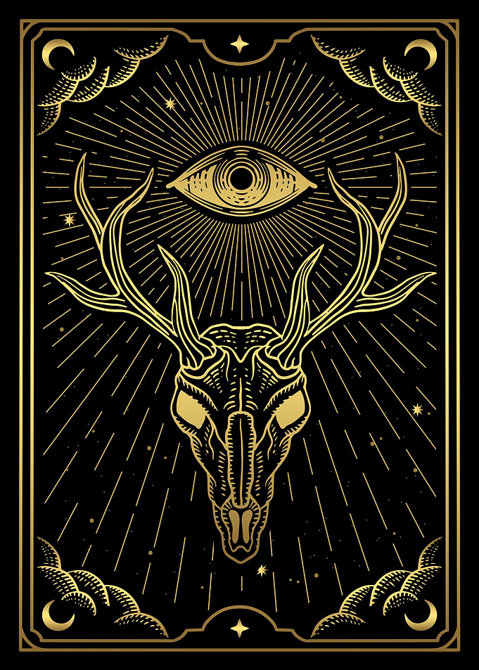 Tarot mystical deer skull