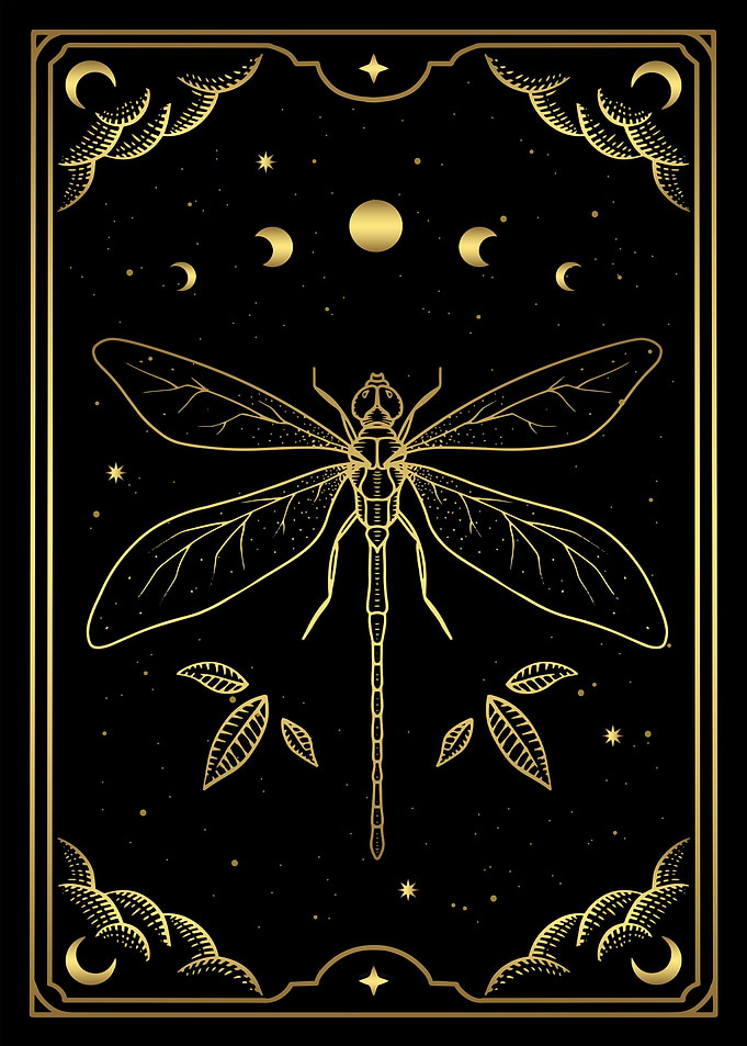 Tarot mystical dragonfly