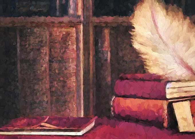 Oil Still life with Books